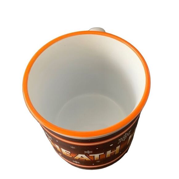 Pre Owned Heath Coffee Mug Cup White Brown Orange Snowflake Hershey Chocolate - Picture 5 of 10